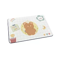 珪藻土吸水地墊 地墊 防潮 腳踏墊 硅藻土 吸水墊 格子小熊