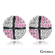 GIUMKA耳釘耳環滾動愛情 精鍍正白K 聖誕節交換禮物推薦 MF04089 無 粉色一對