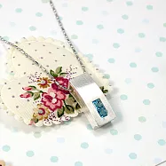 【伊飾童話】冰藍海浪*方型純銀項鍊