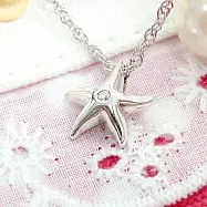 【伊飾童話】海星精靈*沁白心鑽銀墜項鍊