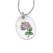 【伊飾童話】晨露玫瑰*琺瑯銀幣項鍊 幸福紫