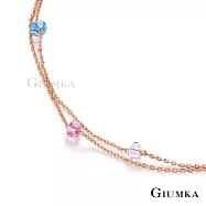 GIUMKA雙鍊腳鍊 繽紛彩糖女士腳鏈 精鍍玫瑰金 氣質甜美淑女款 銀色款 ML20011-3 無 玫金色