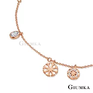 GIUMKA腳鍊 晶燦雪花女士腳鏈 精鍍玫瑰金 氣質甜美淑女款 玫金色款 ML20014-3 無 玫金色
