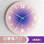 【DR.Story】北歐海洋追日時尚靜音玻璃時鐘 (靜音時鐘 網紅時鐘 夕陽時鐘) 幻夢境入口(數字款)ファンタジーランドへ