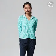 ADISI 女UPF50+印花抑菌防曬連帽外套AJ2211037 (S-2XL) / 吸濕排汗 彈性 抗紫外線 大和抗菌 防臭加工 抗UV XL 冰藍