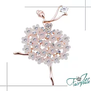 【伊飾童話】舞動花裙*少女舞者水鑽胸針 白