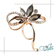 【伊飾童話】流線花束*水晶鑽切割胸針 金繽灰