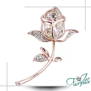 【伊飾童話】水晶鬱金香*水鑽金繽胸針 白