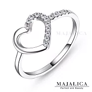 Majalica戒指尾戒愛心925純銀戒指女戒 精鍍正白K/玫瑰金 單個價格 PR4006 3 銀色美國圍3號