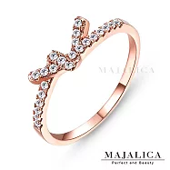 Majalica戒指尾戒結緣925純銀戒指女戒 精鍍正白K/玫瑰金 單個價格 PR4010 3 玫金色美國圍3號