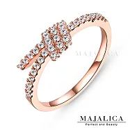 Majalica戒指尾戒三環結925純銀戒指女戒 精鍍正白K/玫瑰金 單個價格 PR4011 6 玫金色美國圍6號