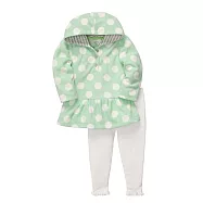 Carter&rsquo;s 粉嫩圓點洋裝+褲子2件組-綠白 24 M