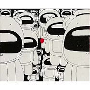 【玲廊滿藝】魏演銓-一家人 紅色氣球22x27cm