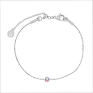 [SW 歐洲百年品牌訂製水晶] Snatch X HELR 獨家設計幻像水晶系列 - 銀色幻彩幸運水晶細手鍊 - 3.海島的暮色彩霞(彩霞粉)