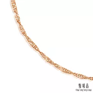 【點睛品】機織素鍊 18K玫瑰金項鍊(40cm)