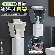 隨手取用置物沐浴乳掛架 洗髮精掛架 洗手液收納架 壁掛置物架 免打孔 (超值2入)