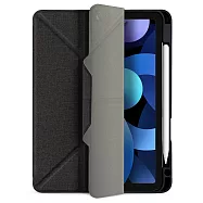 JTL / JTLEGEND iPad Air 2022 Amos 10.9吋 相機快取多角度折疊布紋皮套(有筆槽) 石墨黑