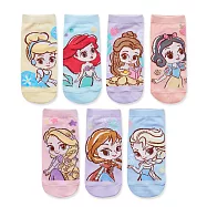 【ONEDER 旺達棉品】Disney 公主直版襪 白雪公主 小美人魚 灰姑娘 貝兒 長髮公主 冰雪奇緣直版襪 艾莎(15-22) FZ-A522