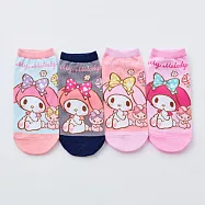 【ONEDER旺達】Sanrio HELLO KITTY凱蒂貓 雙子星 美樂蒂 直版襪 台灣製造【顏色隨機出貨】 MM-A538(22-26cm)