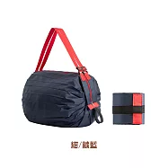 【DR.Story】3秒快拆日式迷你摺疊大空間收納包 (購物袋 採購袋 手提袋) 藏藍(紺)