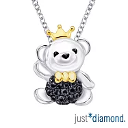 【Just Diamond】夢幻小熊系列 18K雙色金鑽石墜子-小熊王子(不含鍊)