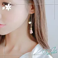 【伊飾童話】蕩漾花開*珍珠流蘇兩搭耳環 粉