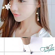 【伊飾童話】蕩漾花開*珍珠流蘇兩搭耳環 灰