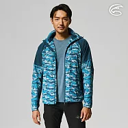 ADISI 男天鵝絨超撥水抗風保暖可拆帽外套AJ2121026 (M-2XL) / 防潑水 防風 磨毛 保暖 排汗 快乾 M 迷彩藍圖騰