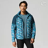 ADISI 男天鵝絨超撥水抗風保暖可拆帽外套AJ2121026 (M-2XL) / 防潑水 防風 磨毛 保暖 排汗 快乾 L 迷彩藍圖騰