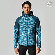 ADISI 男天鵝絨超撥水抗風保暖可拆帽外套AJ2121026 (M-2XL) / 防潑水 防風 磨毛 保暖 排汗 快乾 XL 迷彩藍圖騰