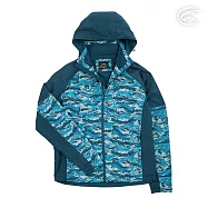 ADISI 男天鵝絨超撥水抗風保暖可拆帽外套AJ2121026 (M-2XL) / 防潑水 防風 磨毛 保暖 排汗 快乾 2XL 迷彩藍圖騰