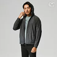 ADISI 男天鵝絨超撥水抗風保暖可拆帽外套AJ2121026 (M-2XL) / 防潑水 防風 磨毛 保暖 排汗 快乾 XL 灰圖騰
