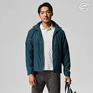 ADISI 男超撥水抗風尼網可拆帽外套AJ2121071 (M-2XL) / 防潑水 防風 網布內裡 排汗 快乾 M 深墨藍壓光