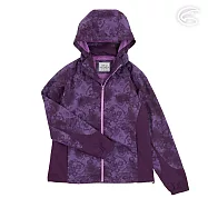 ADISI 女超撥水抗風尼網可拆帽外套AJ2121072 (S-2XL) / 防潑水 防風 網布內裡 排汗 快乾 2XL 紫鴨跖草印花