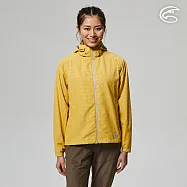 ADISI 女超撥水抗風尼網可拆帽外套AJ2121073 (S-2XL) / 防潑水 防風 網布內裡 排汗 快乾 M 秋暮黃壓光