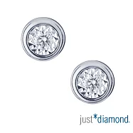 【Just Diamond】Dreamy系列 14分18K金鑽石耳環(白金)