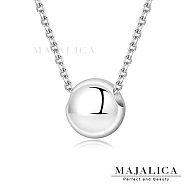 Majalica純銀項鍊S925鎖骨鍊女士短項鏈 圓滿 扁銀珠造型 生日聖誕節交換禮物推薦 PN22015 40cm 銀色