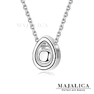 Majalica純銀項鍊S925鎖骨鍊女士短項鏈 小巧水滴 生日聖誕節交換禮物推薦 PN22020 40cm 銀色