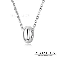 Majalica純銀項鍊S925鎖骨鍊女士短項鏈 甜甜圈 生日聖誕節交換禮物推薦 PN22029 40cm 銀色