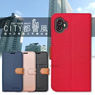 CITY都會風 三星 Samsung Galaxy XCover6 Pro 插卡立架磁力手機皮套 有吊飾孔 奢華紅