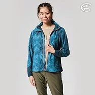 ADISI 女超撥水抗風尼網可拆帽外套AJ2121072 (S-2XL) / 防潑水 防風 網布內裡 排汗 快乾 S 深墨藍印花