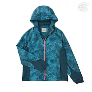 ADISI 女超撥水抗風尼網可拆帽外套AJ2121072 (S-2XL) / 防潑水 防風 網布內裡 排汗 快乾 2XL 深墨藍印花