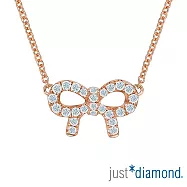 【Just Diamond】愛相繫系列 18K玫瑰金鑽石項鍊(蝴蝶結)