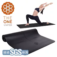 【The One】莫蘭迪 天然橡膠PU 極致止滑正位線瑜珈墊 5mm(三色任選) 黑色