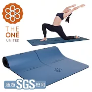 【The One】莫蘭迪 天然橡膠PU 極致止滑正位線瑜珈墊 5mm(三色任選) 藍色
