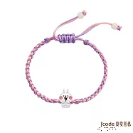 J&rsquo;code真愛密碼銀飾 卡娜赫拉的小動物-萌萌粉紅兔兔純銀編織手鍊