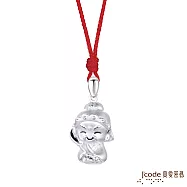 J’code真愛密碼銀飾 小萌佛-關公純銀墜子 送白鋼項鍊(女)
