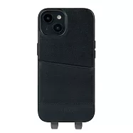 Alto Anello 掛繩皮革手機殼 iPhone 14 - - 渡鴉黑