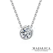 Majalica925純銀鎖骨鍊女士短項鏈 水滴單鑽項鍊 生日聖誕節交換禮物銀飾推薦 銀色小墜 PN22009 40cm 銀色小墜