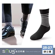 【科技紳士襪1雙-條紋黑】sNug給足呵護 中筒襪 職場必備 西服百搭 上班族 西裝 簡約俐落 吸汗 透氣 10秒除臭 永久有效 台灣製 / 條紋黑25-27